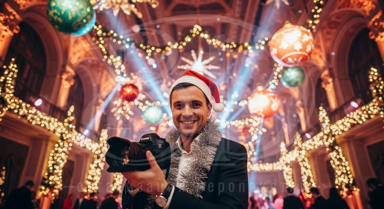 Фото и видеосъёмка на новогоднем корпоративе в ресторане