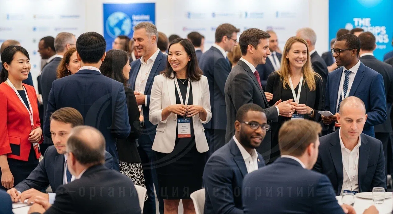 Нетворкинг на международном деловом мероприятии