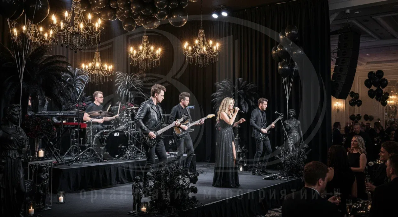 Чёрная вечеринка с музыкой