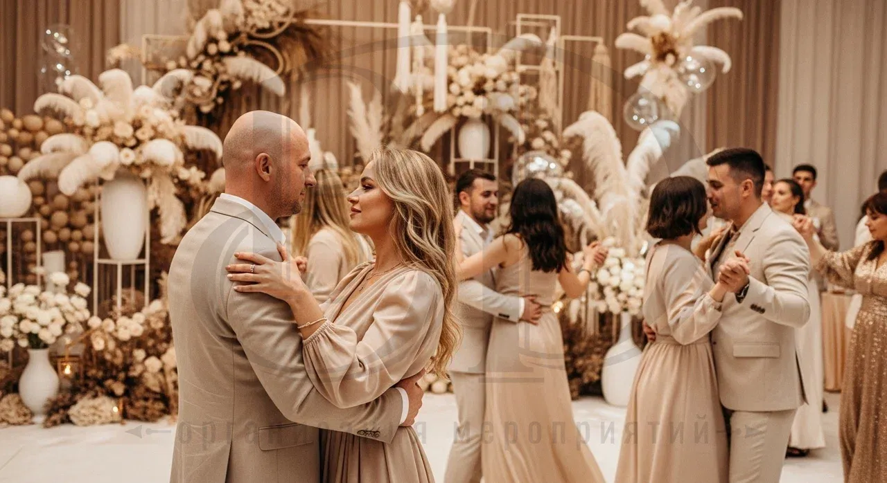 Вечеринка в цветном стиле: бежевая