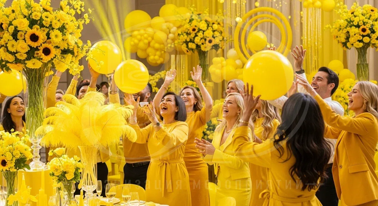 Цветная вечеринка: жёлтая