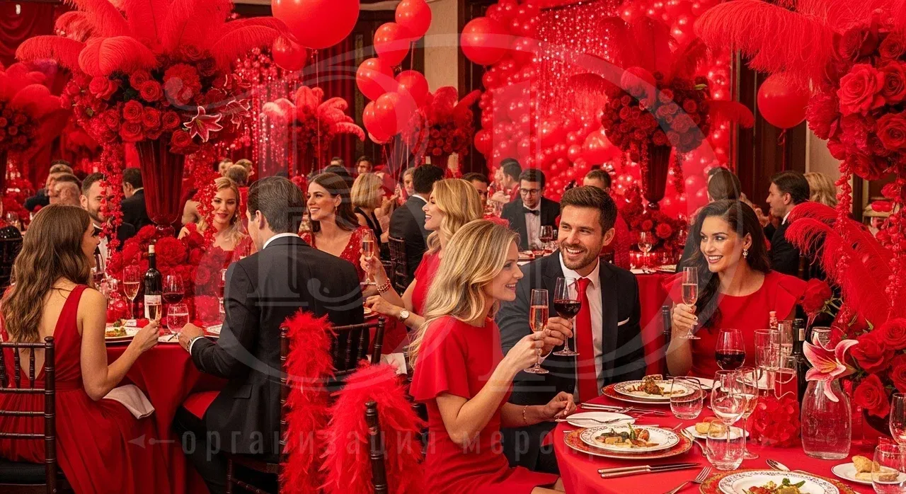 Вечеринка в цветном стиле: красная