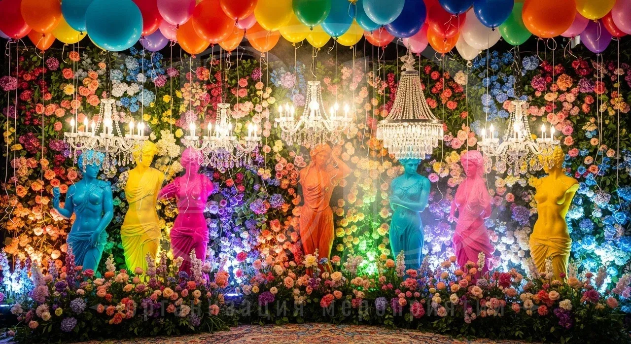 Фотозона на цветной вечеринке