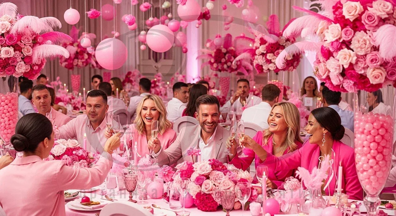 Цветные вечеринки: розовая