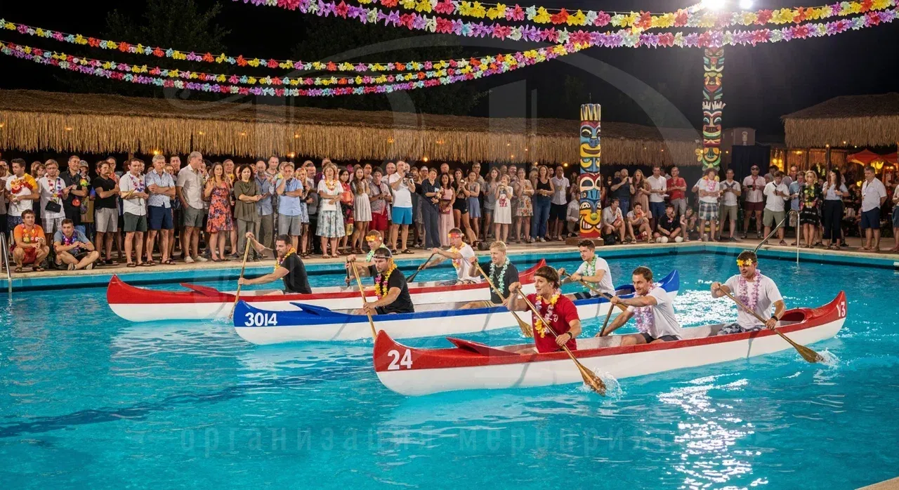 Развлекательная программа на веселой гавайской вечеринке