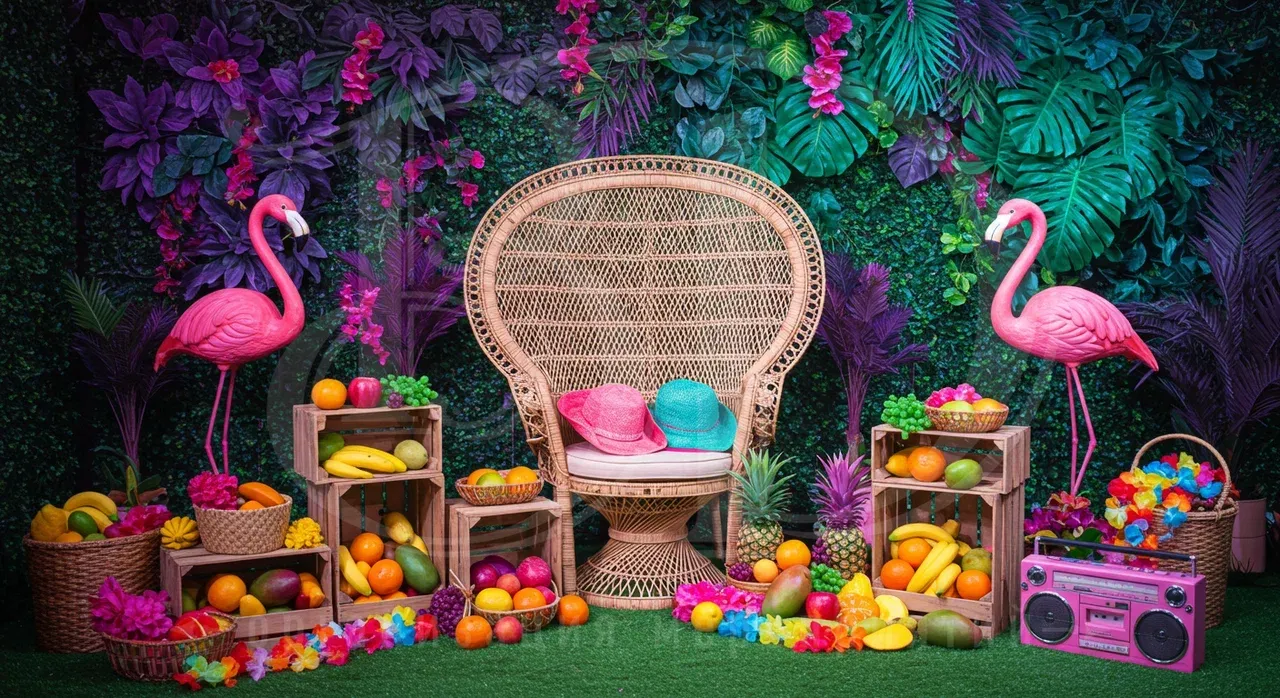 Фотозона на гавайской вечеринке