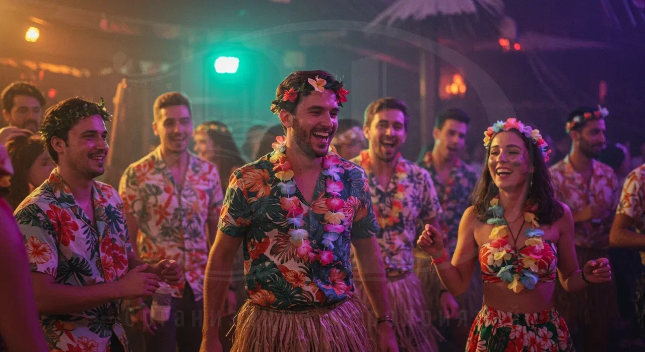 Образы гостей на гавайской вечеринке