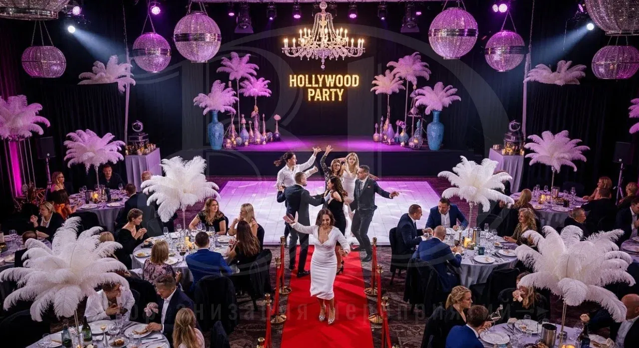 Гости голливудской вечеринки в отличном настроении