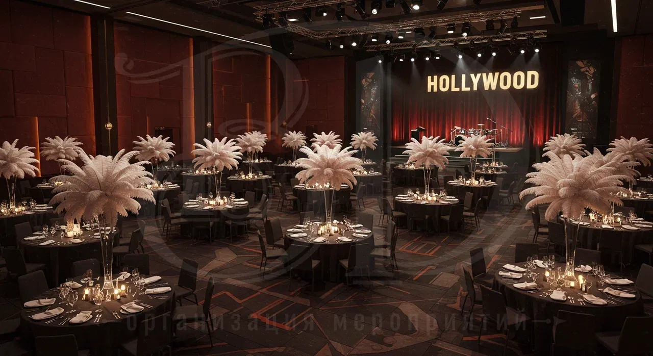 Декорирование пространства для голливудской вечеринки