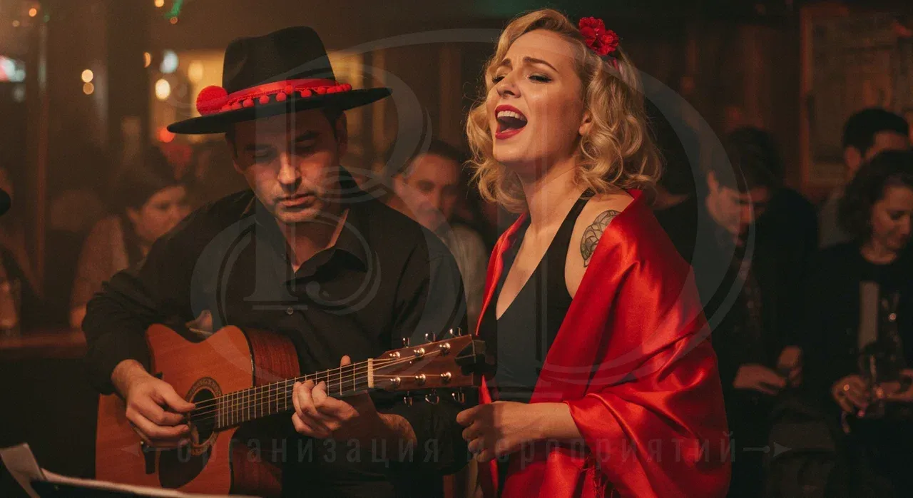 Тематические выступления артистов на испанской вечеринке