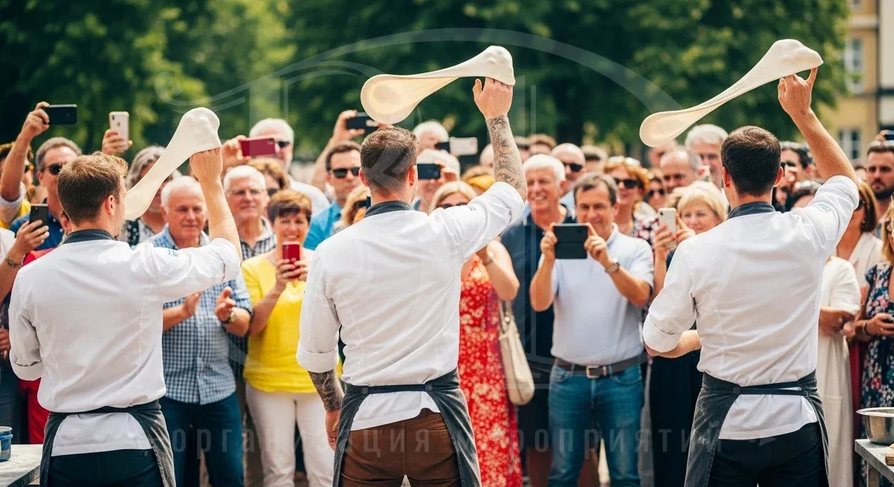 Баттл между профессиональными поварами на кулинарной вечеринке