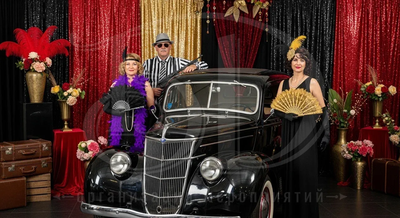 Вечеринка в стиле мафии: фотозона