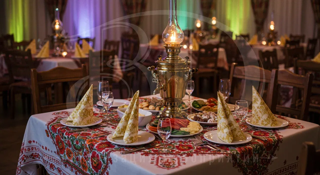 Русская вечеринка: сервировка столов