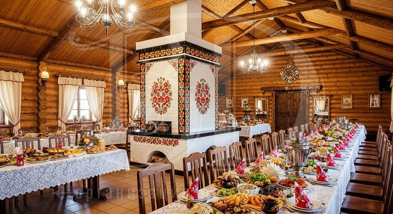 Банкет на вечеринке в русском стиле