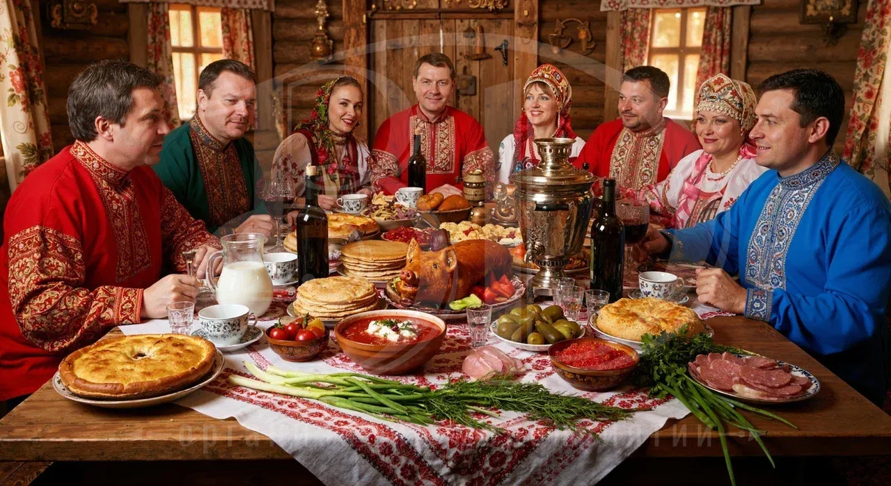 Застолье на вечеринке в стиле A La Russe