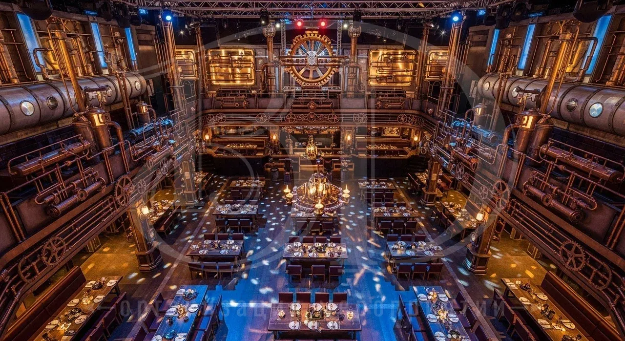 Декорирование пространства на вечеринке в стиле стимпанк