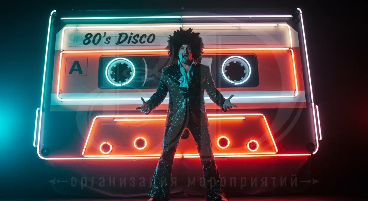 Фотозона на вечеринке 80-х