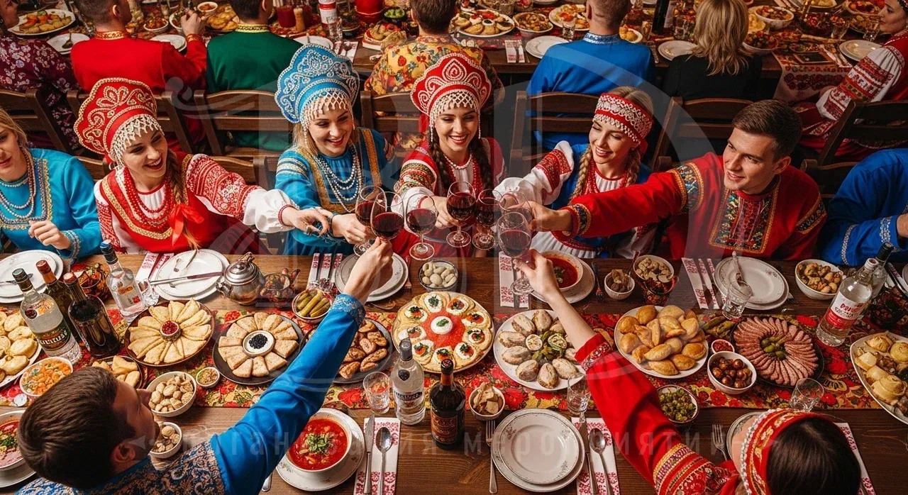 Банкет для гостей на вечеринке в деревенском стиле