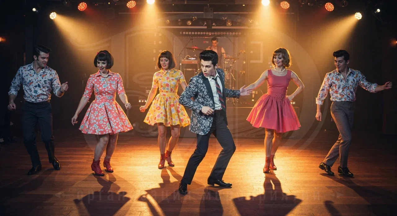 Зажигательные танцы на вечеринке стиляг