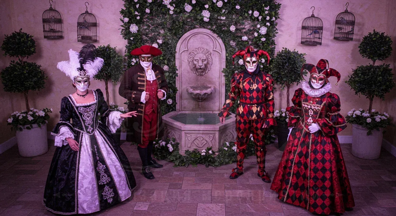 Вечеринка в стиле венецианского карнавала: фотозона