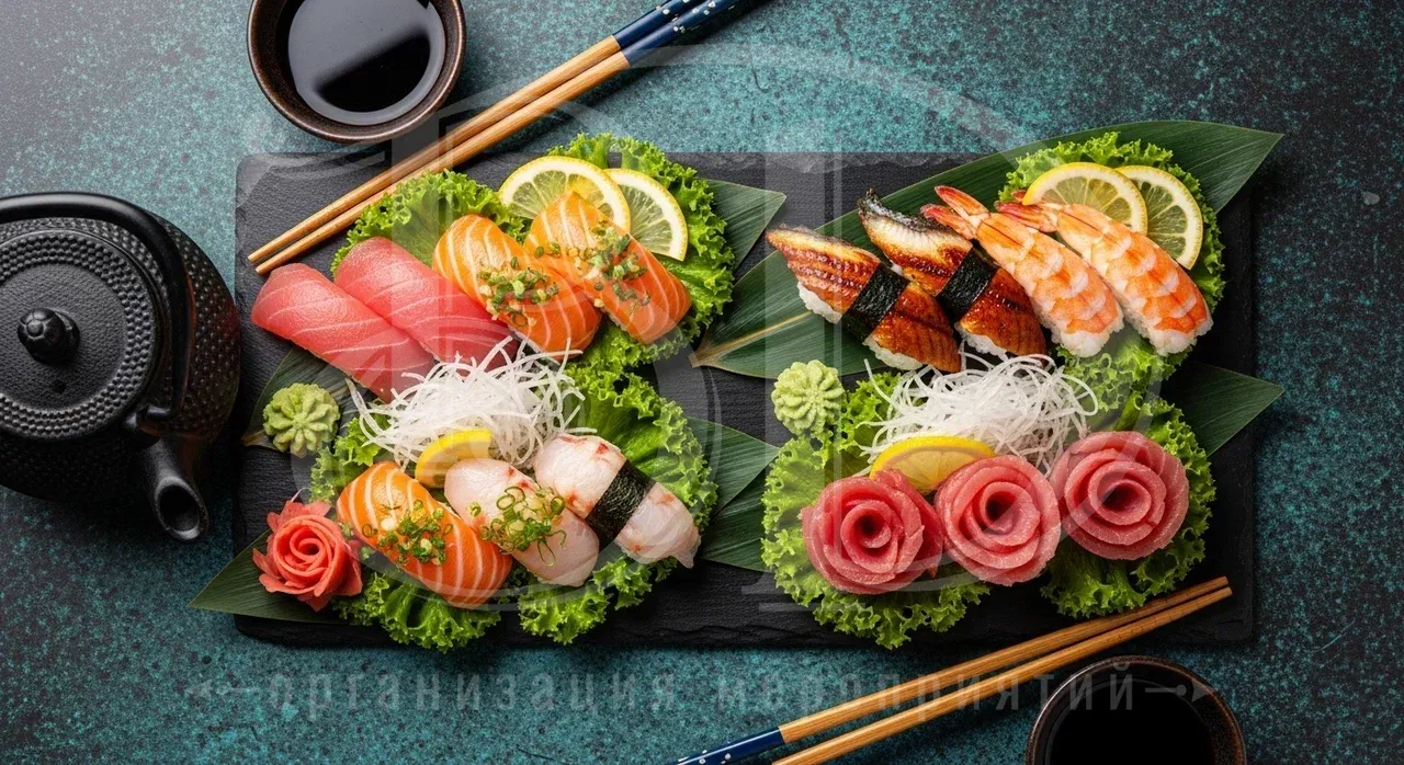 Меню банкета для вечеринки в японском стиле