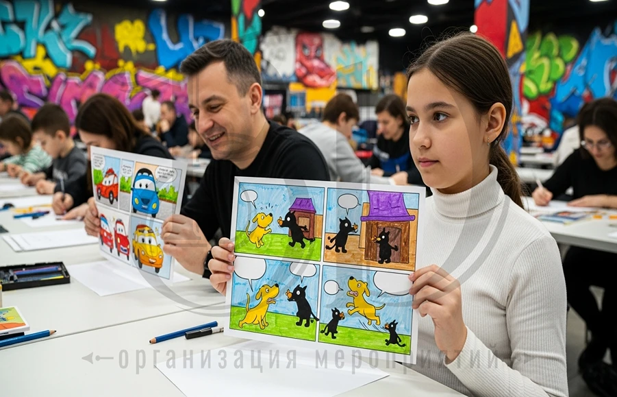 Рисование комиксов: мастер-класс с участием детей и взрослых