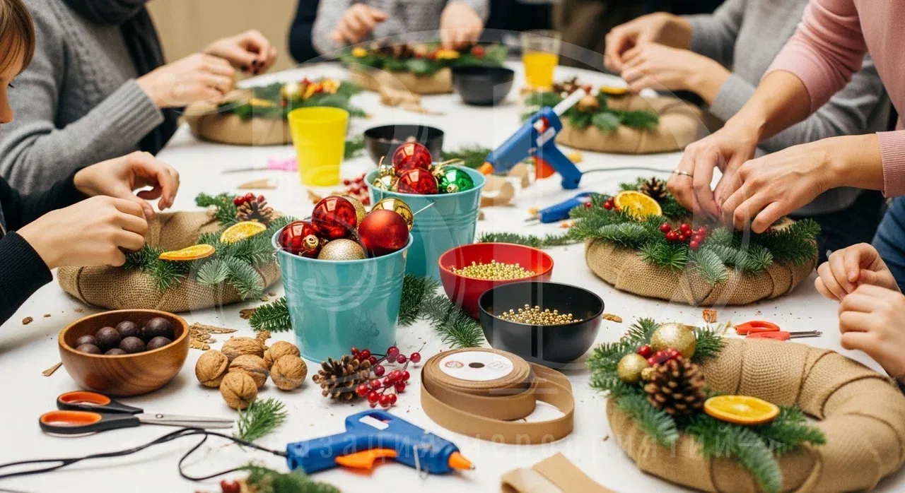 Рождественский венок из ротанга: мастер-класс в предновогодние дни