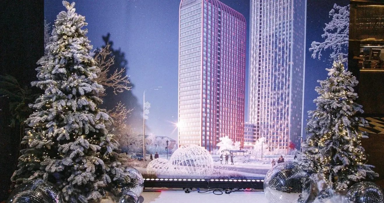 Новогодняя фотозона на корпоративе для коллектива 3S Group (2026)