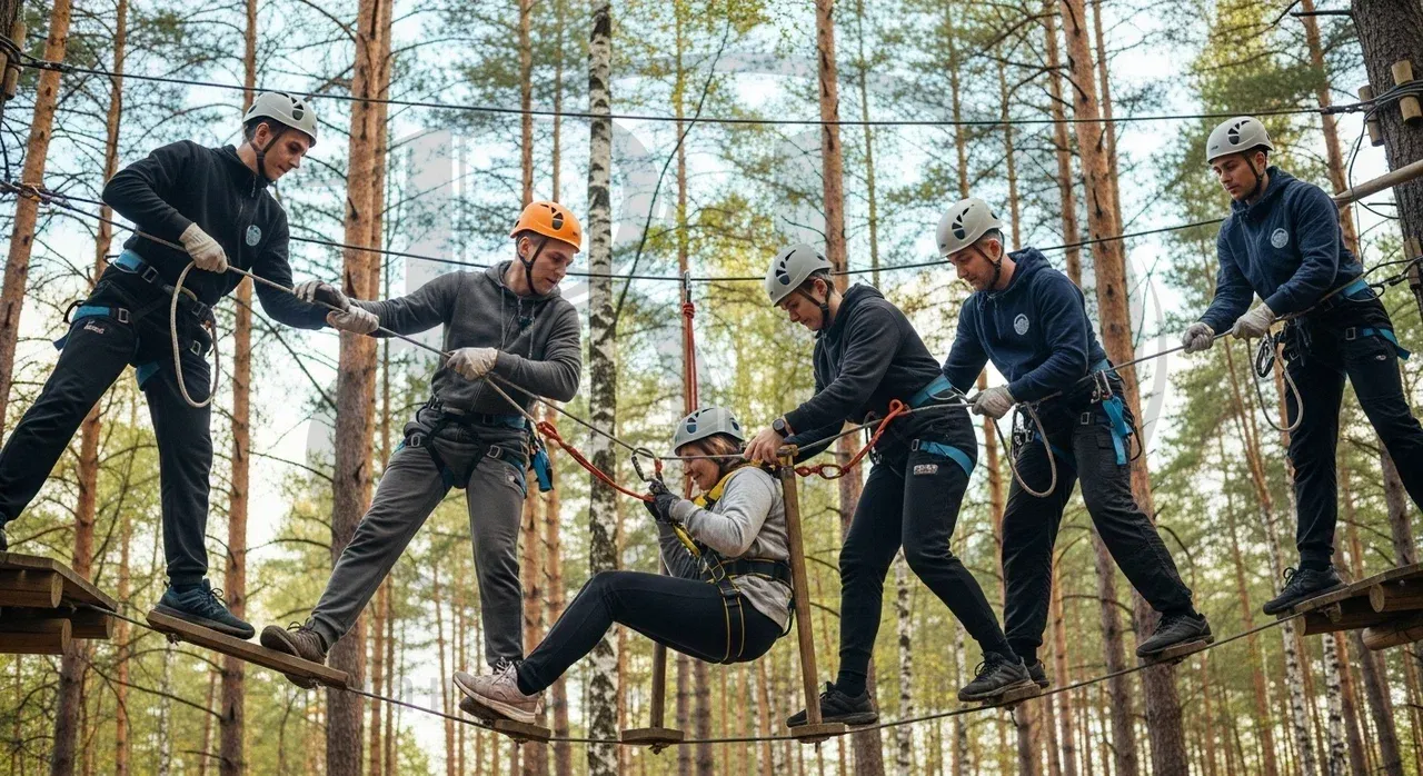 Веревочный курс: квесты для сплочения команды с экстремальными элементами